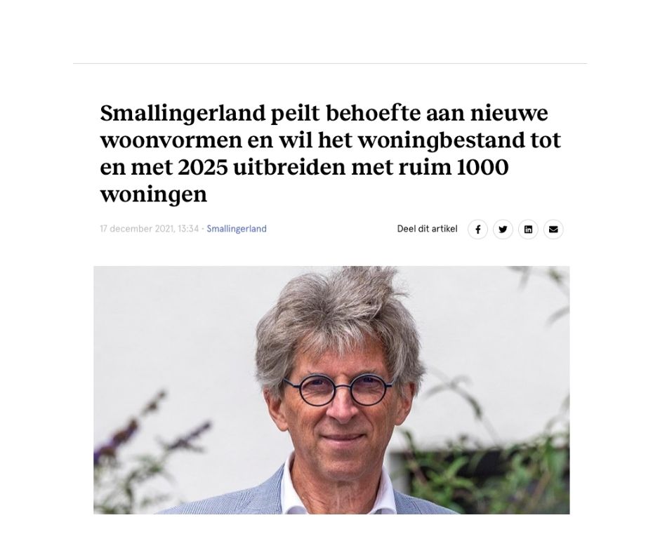 Smallingerland peilt behoefte aan nieuwe woonvormen