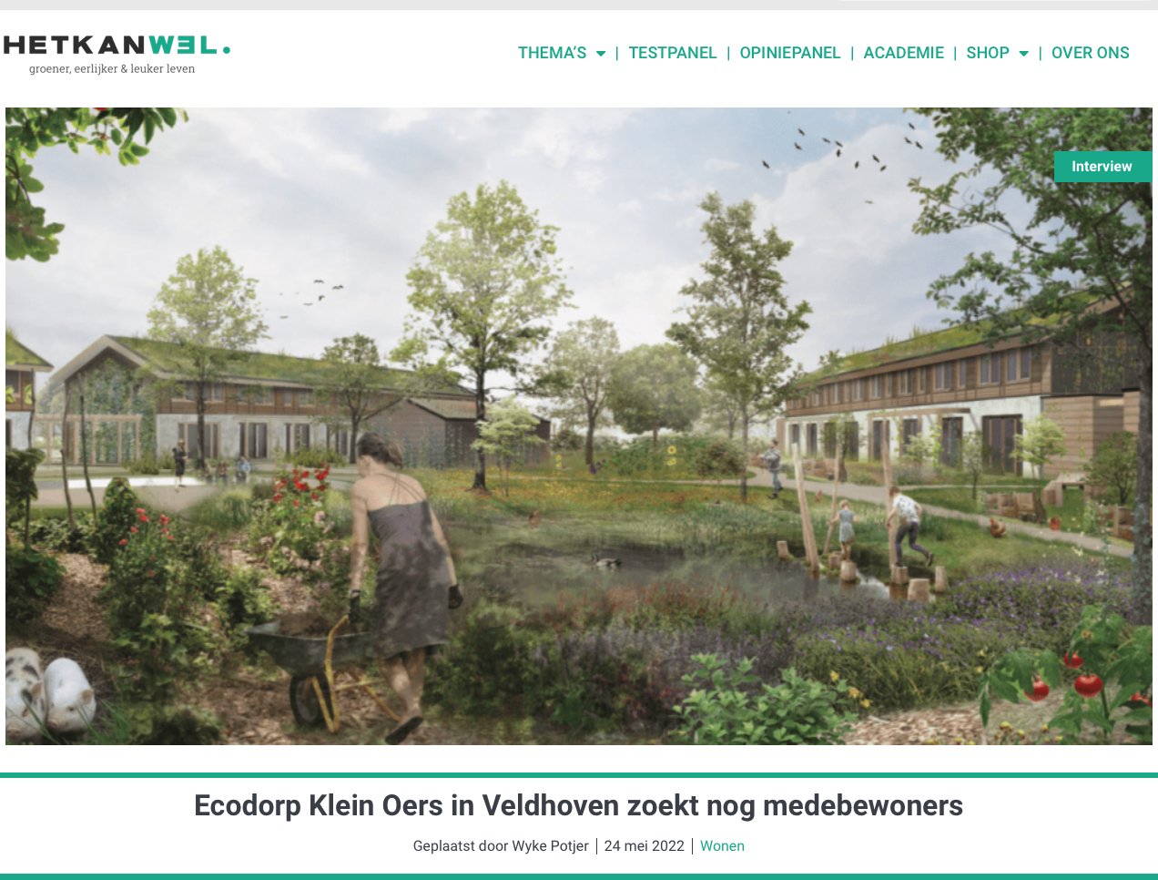 Ecodorp Klein Oers zoekt medebewoners