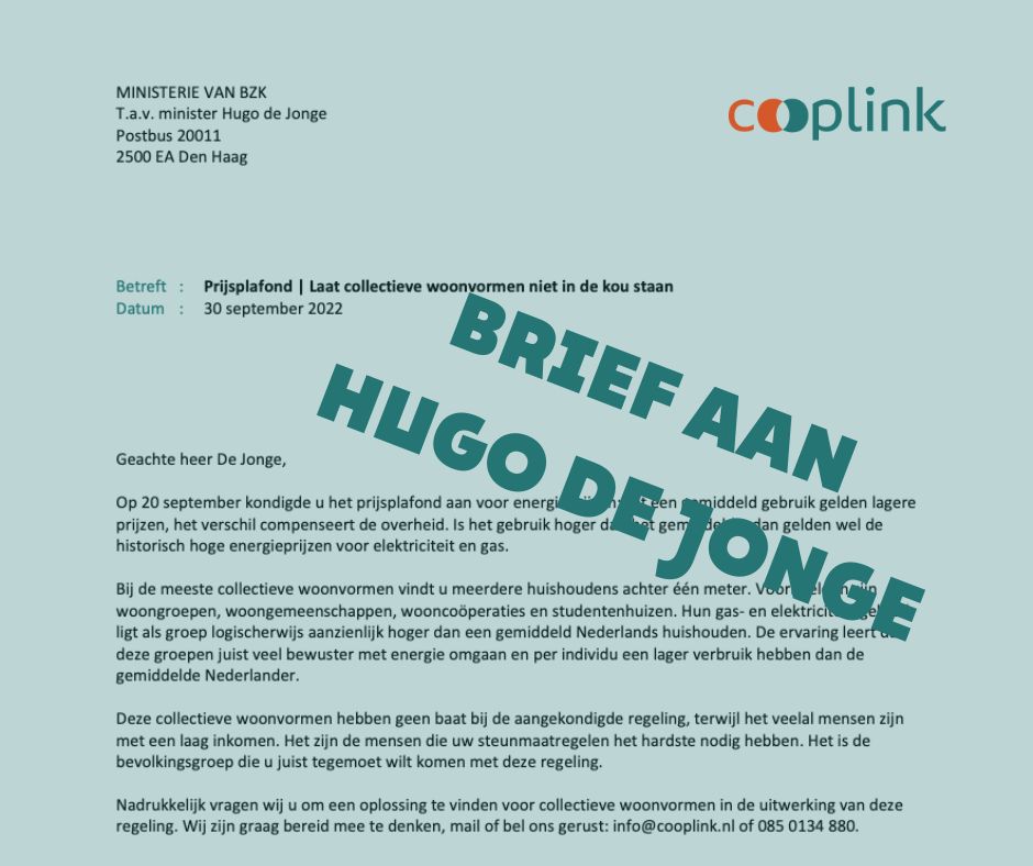 Cooplink schreef brief aan Hugo de Jonge